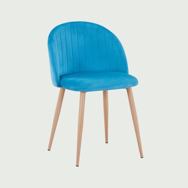 Chaise de restaurant Velvet velours bleu clair