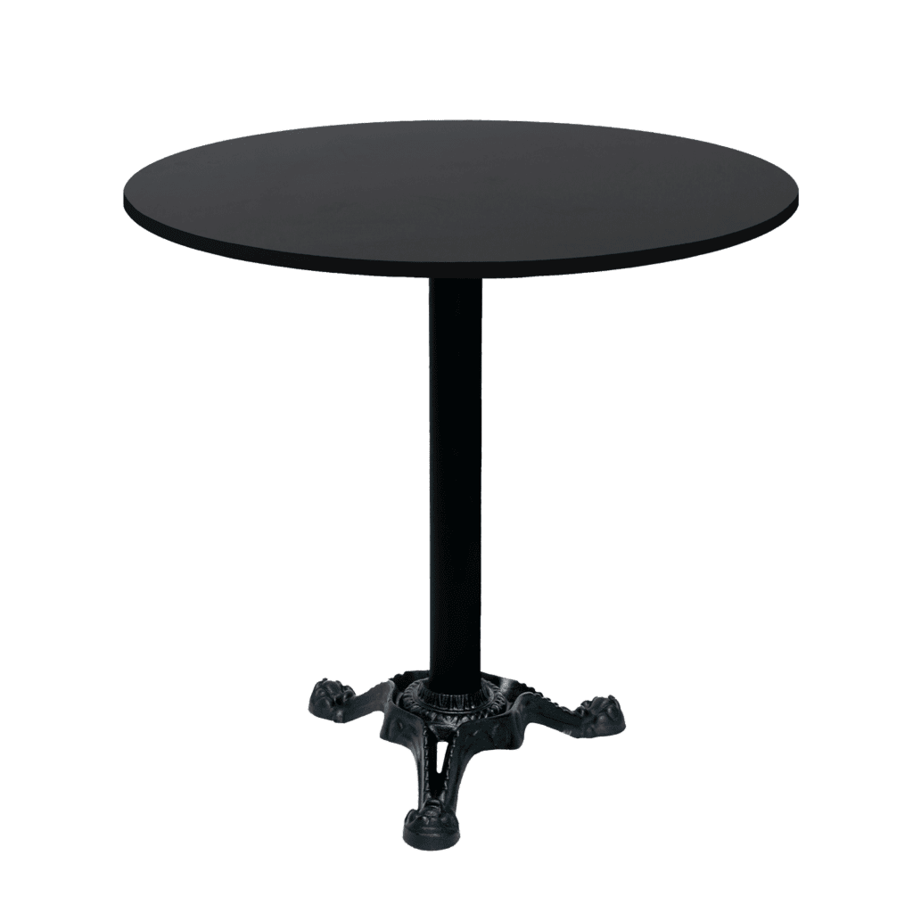 table de restaurant ronde Bistro T noire uni