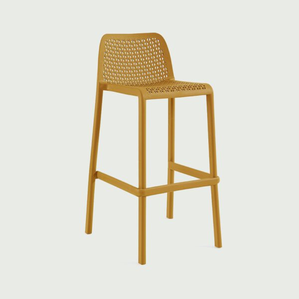 tabouret de terrasse bar restaurant empilable Billy couleur jaune moutarde