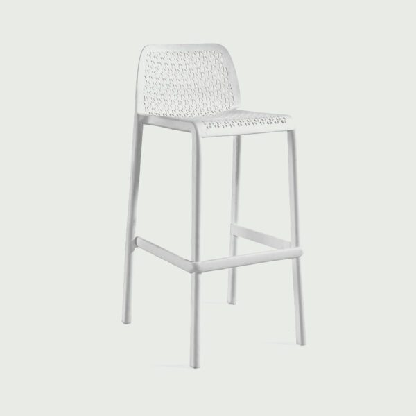 tabouret de terrasse bar restaurant empilable Billy couleur blanche