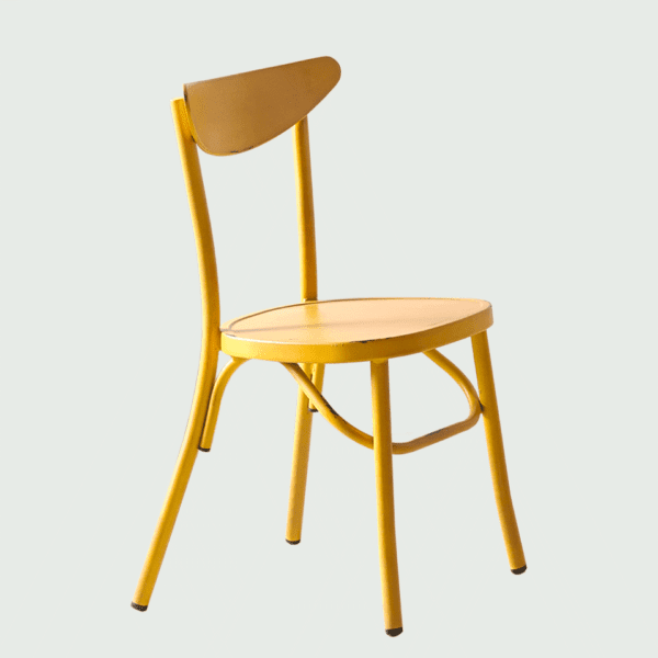 chaise terrasse intérieur et extérieur de restaurant empilable Vela couleur jaune moutarde