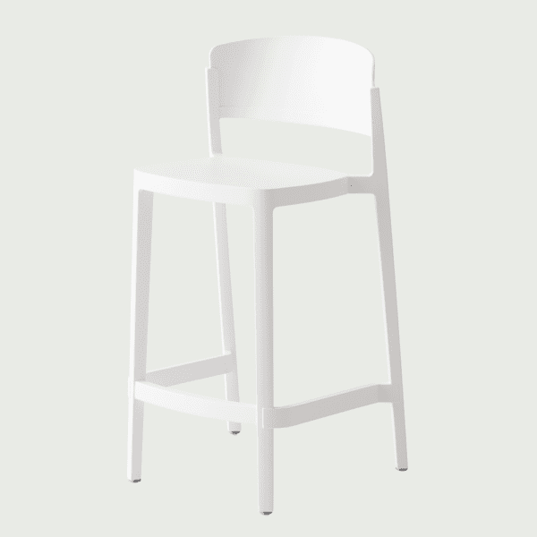 tabouret de terrasse bar restaurant empilable Buddy couleur blanche