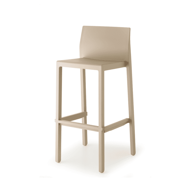 tabouret terrasse intérieur et extérieur de bar restaurant empilable Kate couleur beige