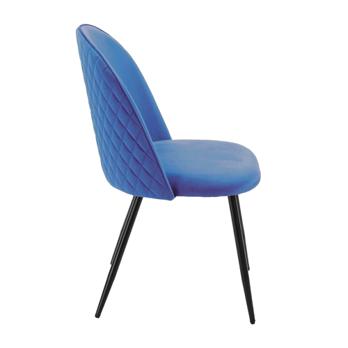 chaise de restaurant Malda velours bleu