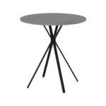 table de restaurant Curvy 4 pieds plateau gris métallisé Restootab