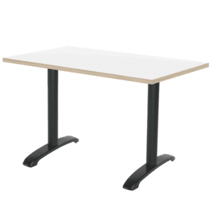 table de restaurant rectangulaire Bazila blanc nordique chants bois