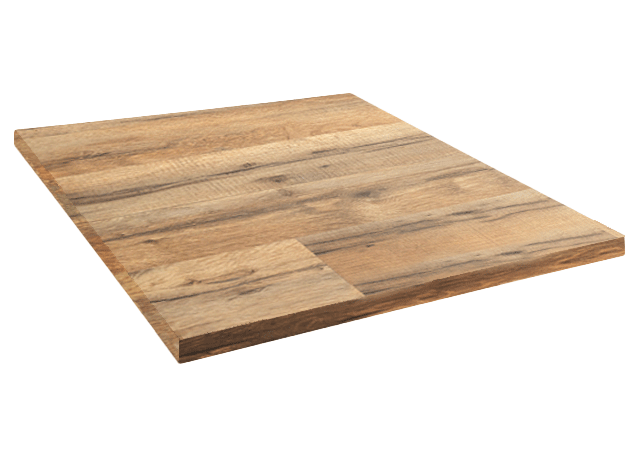 Plateau table de restaurant carré bois vieux plancher Restootab