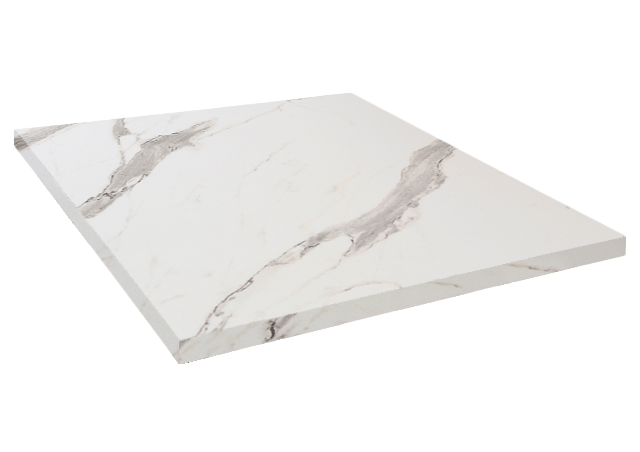 Plateau table de restaurant carré marbre blanc Restootab