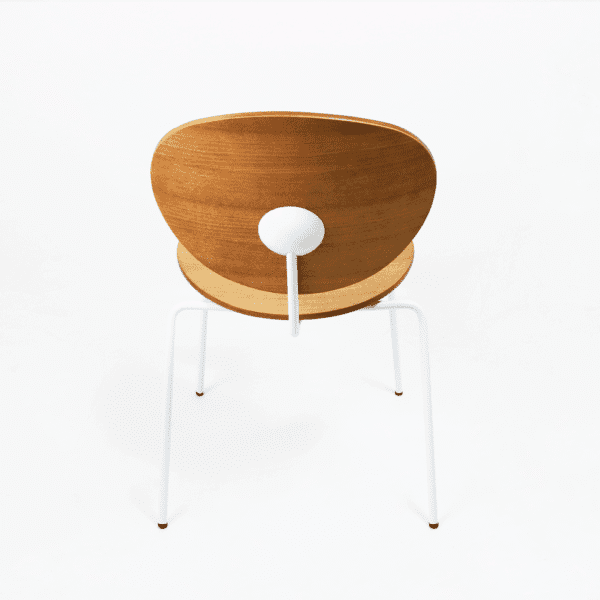 Chaise de restaurant Viso bois multiplis structure métal blanc