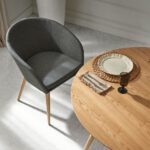 Chaise style nordique de restaurant Clara tissu polyester gris