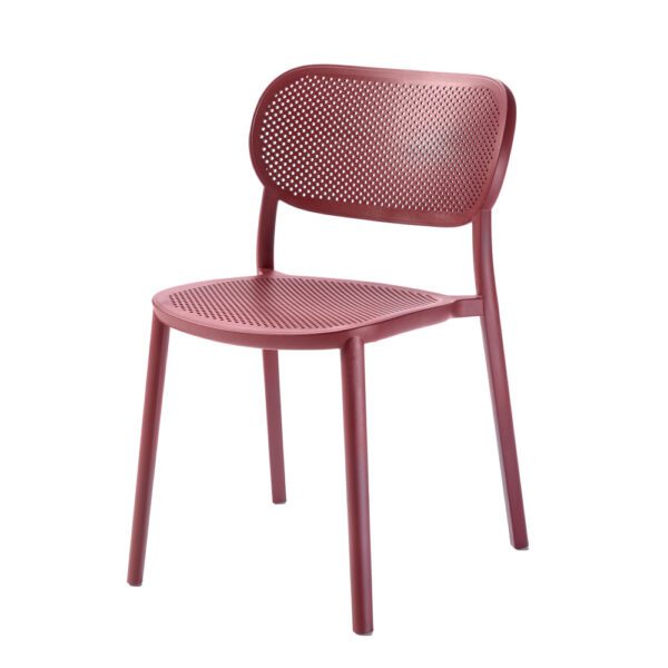 Chaise terrasse intérieur et extérieur de restaurant empilable Nuta couleur bordeaux