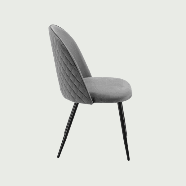 Chaise de restaurant Malda velours couleur gris