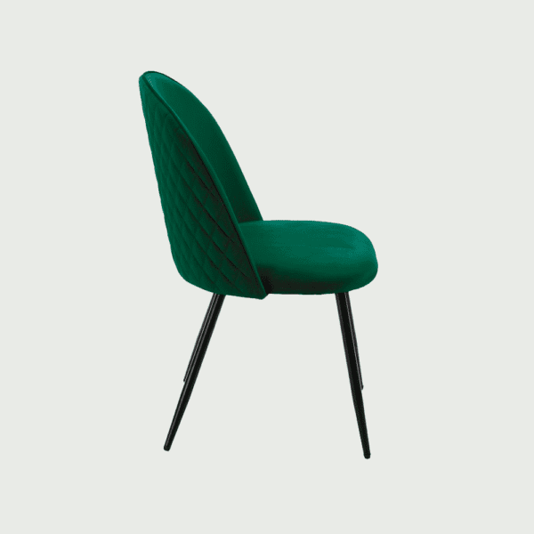 Chaise de restaurant Malda velours couleur verte