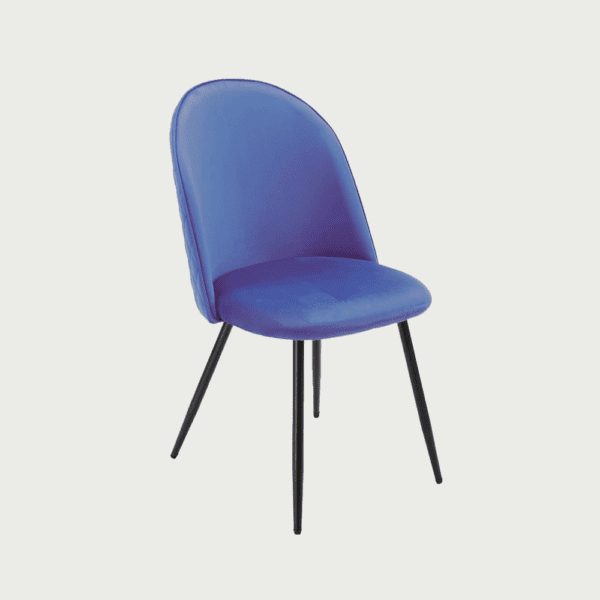 Chaise de restaurant Malda velours couleur bleu pastel