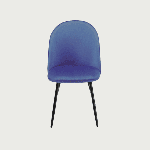 Chaise de restaurant Malda velours couleur bleu pastel