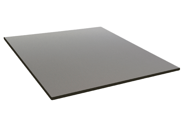 Plateau table de restaurant compact HPL couleur uni gris métal Restootab