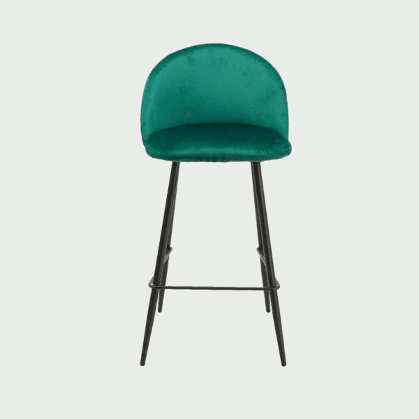 tabouret de bar restaurant Malda velours couleur verte