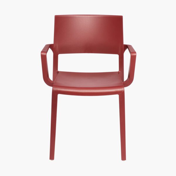 Chaise avec accoudoirs de restaurant intérieur et extérieur Lilibet empilable rouge
