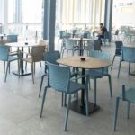 Chaise de restaurant intérieur et extérieur Spyker empilable bleu