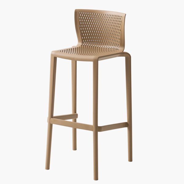 Tabouret de bar restaurant intérieur et extérieur Spyker empilable beige