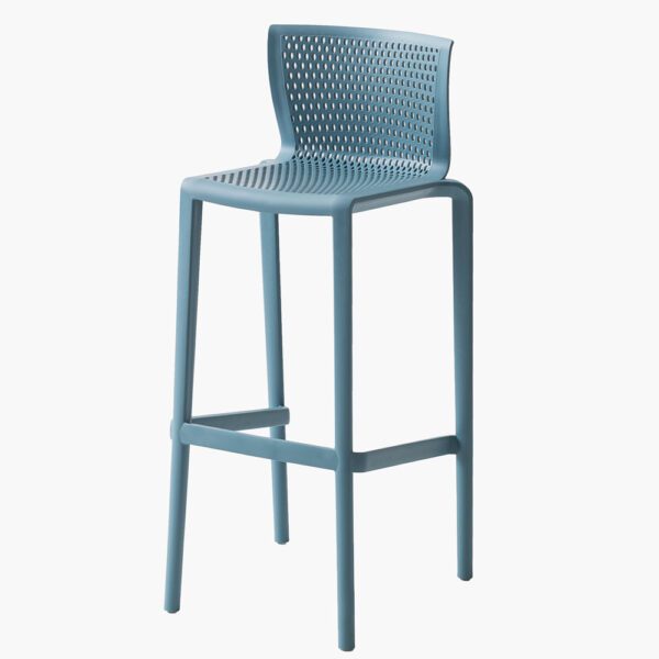 Tabouret de bar restaurant intérieur et extérieur Spyker empilable bleu