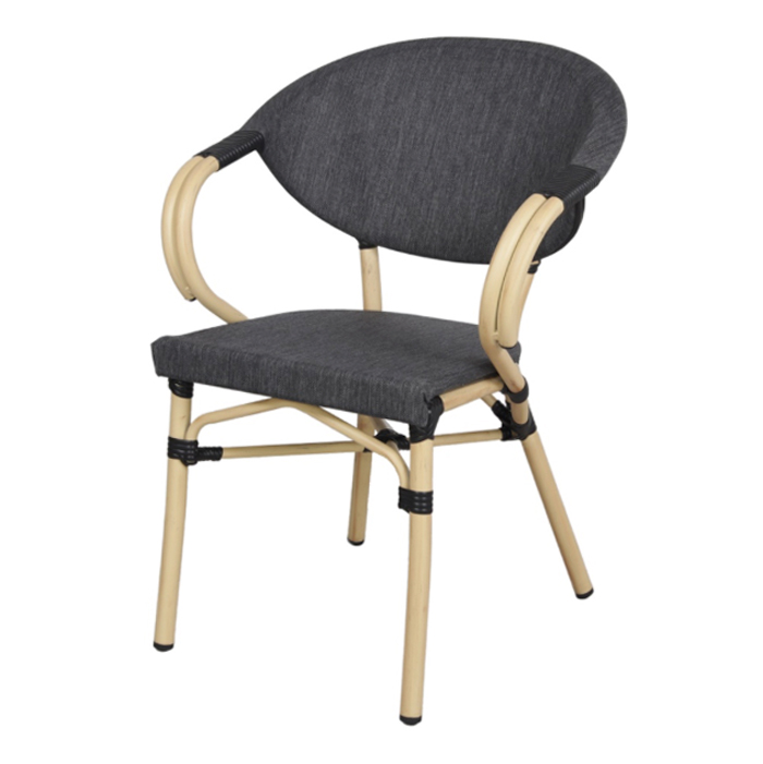 chaise de restaurant style Tenna bois clair et gris foncé