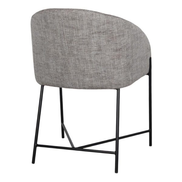 Chaise de restaurant style moderne Petalia tissu gris