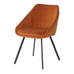 chaise de restaurant Tiloa tissus couleur marron rouille