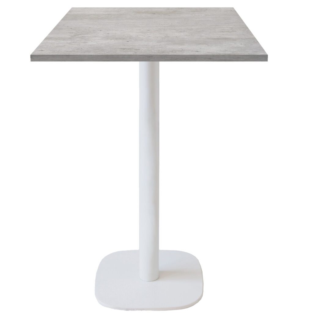 table de restaurant mange debout Round blanc plateau pierre béton naturel Restootab