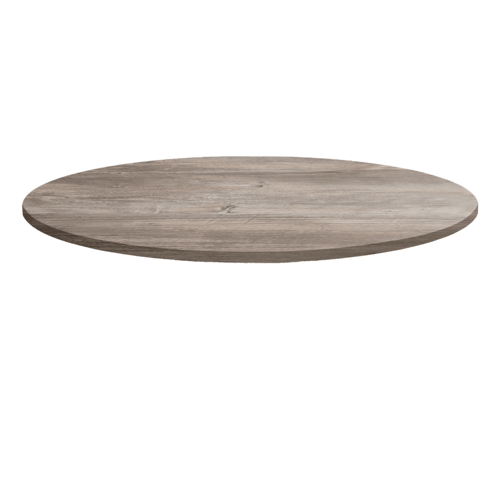 Plateau table de restaurant rond bois chêne de saman Restootab