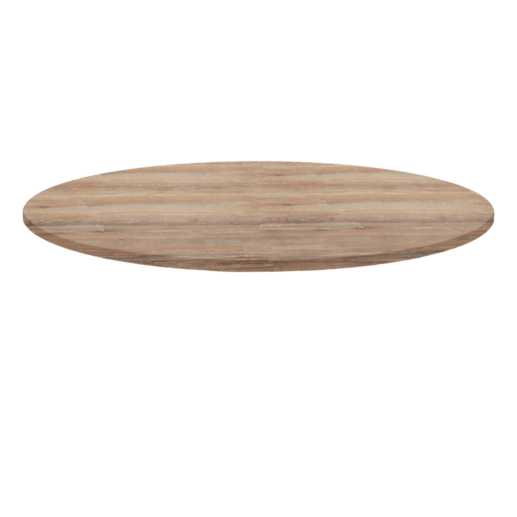 Plateau table de restaurant rond bois vintage chêne slovène Restootab