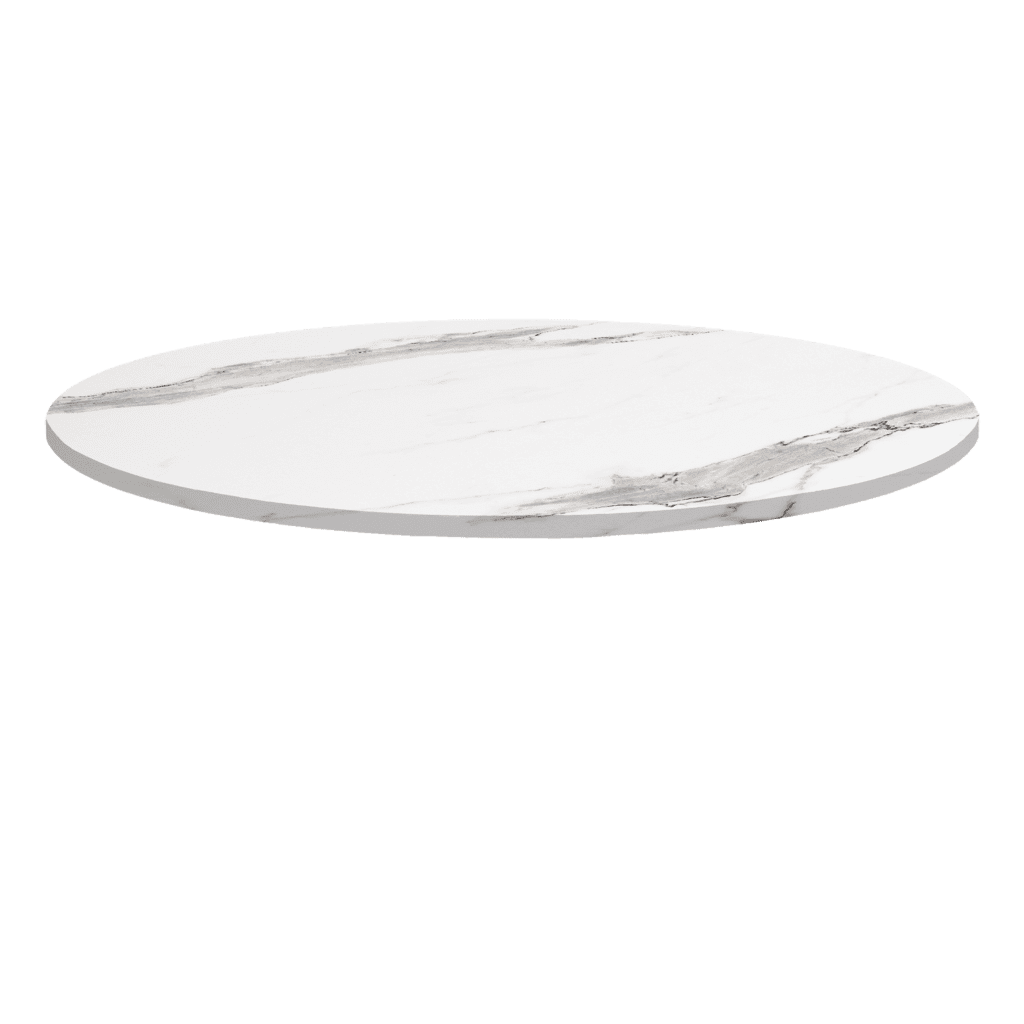 Plateau table de restaurant rond marbre blanc Restootab