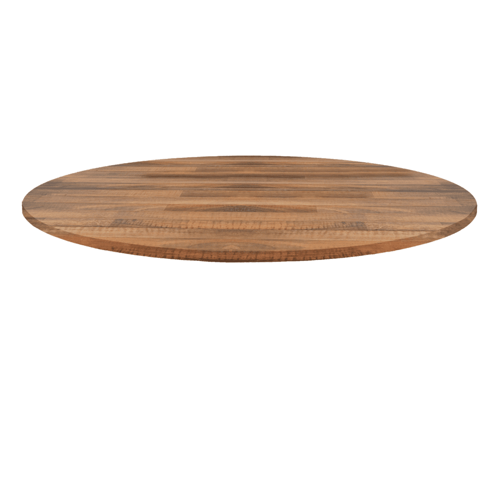 Plateau table de restaurant rond bois noyer lamellé Restootab