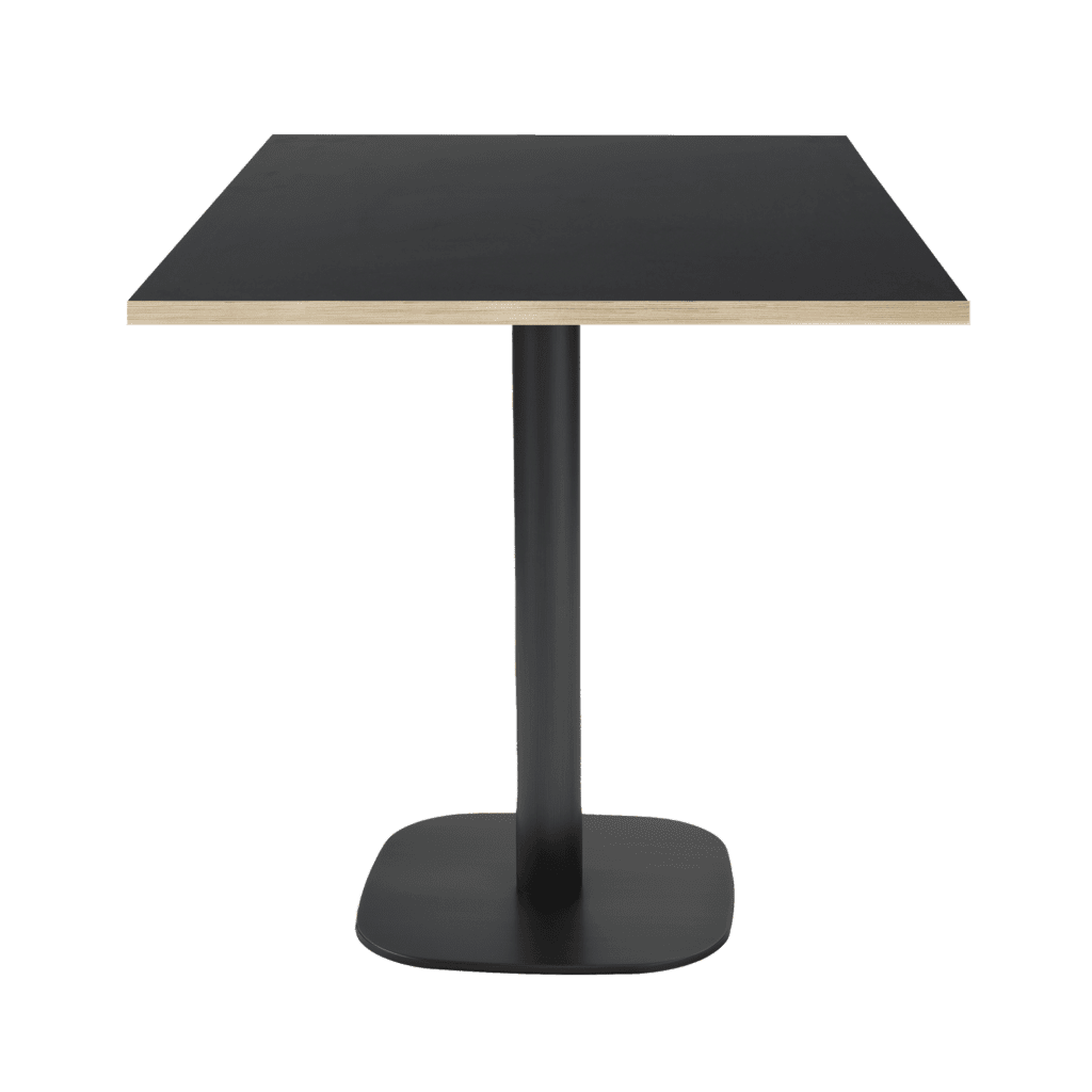 table de restaurant Round nordique couleur uni noire chants bois RestooTab