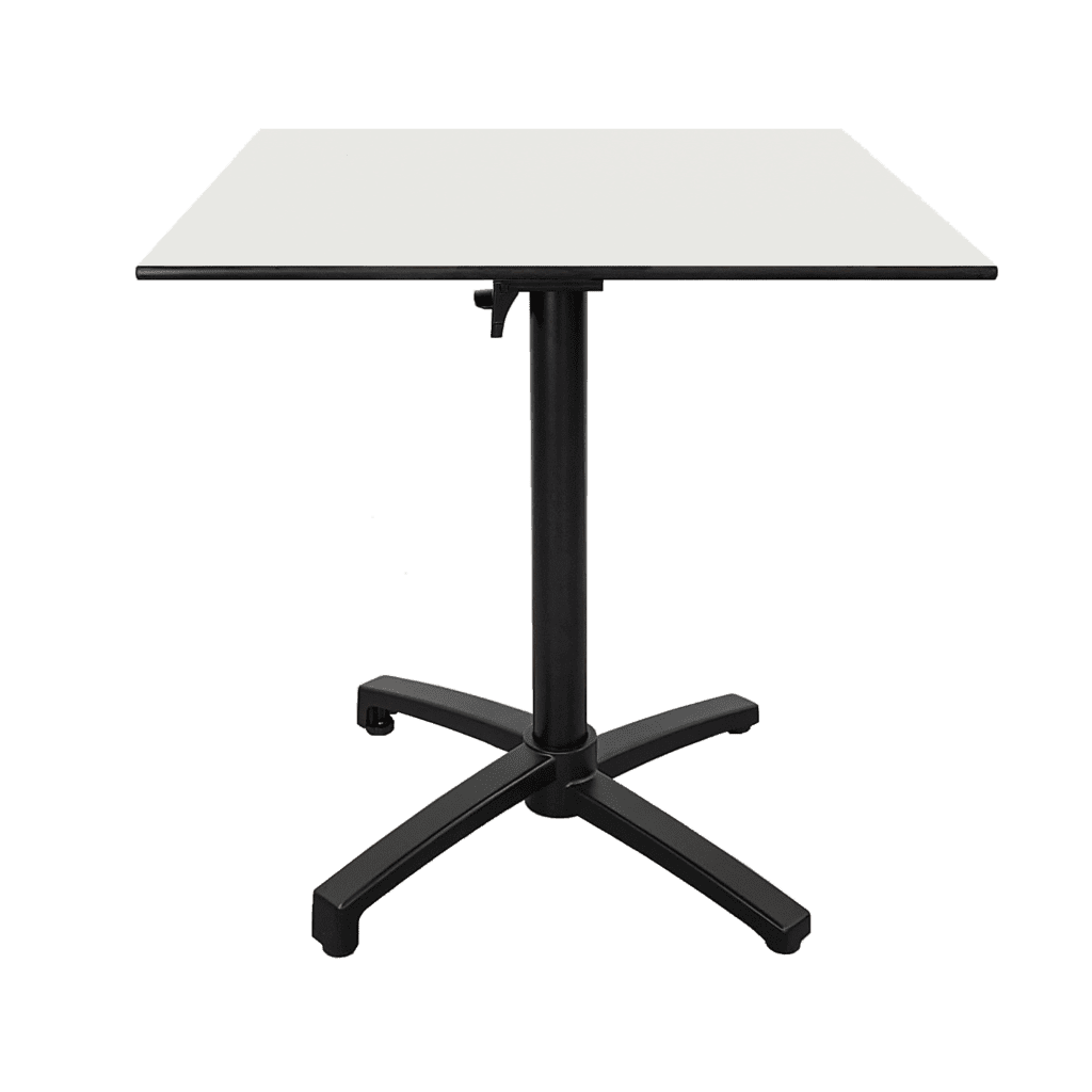 Table pliable terrasse diabolo compact HPL couleur uni blanc RestooTab