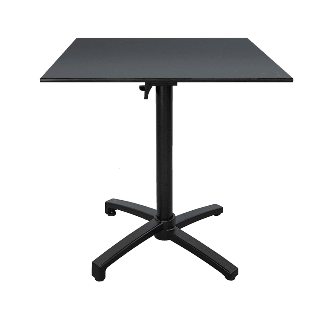 Table pliable terrasse diabolo compact HPL décor gris foncé anthracite RestooTab