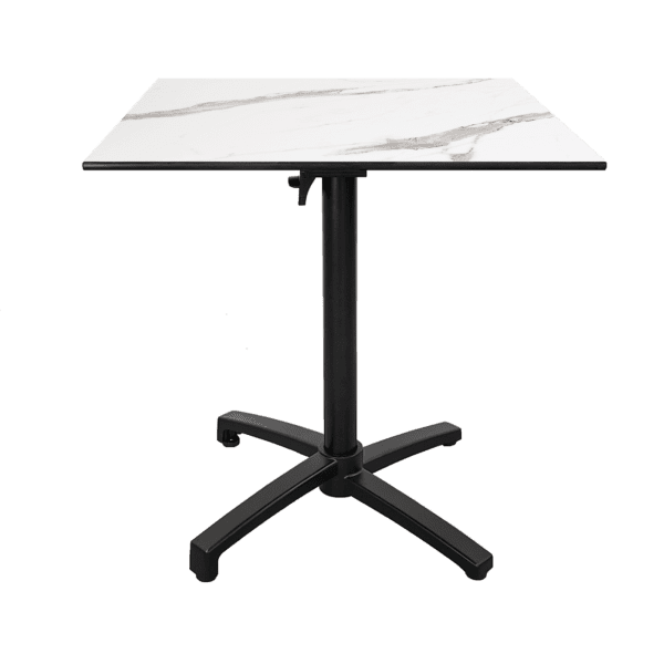 Table pliable terrasse RestooTab Diabolo Marbre Blanc