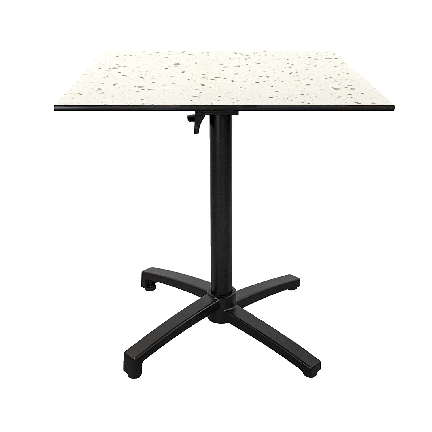 Table pliable terrasse diabolo compact HPL décor pierres terrazzo cassata RestooTab