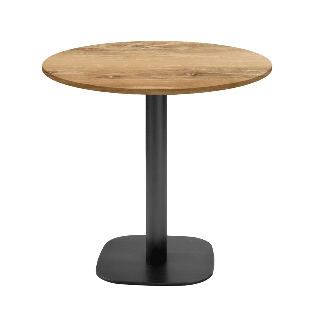 table de restaurant ronde Round bois vintage chêne slovène RestooTab
