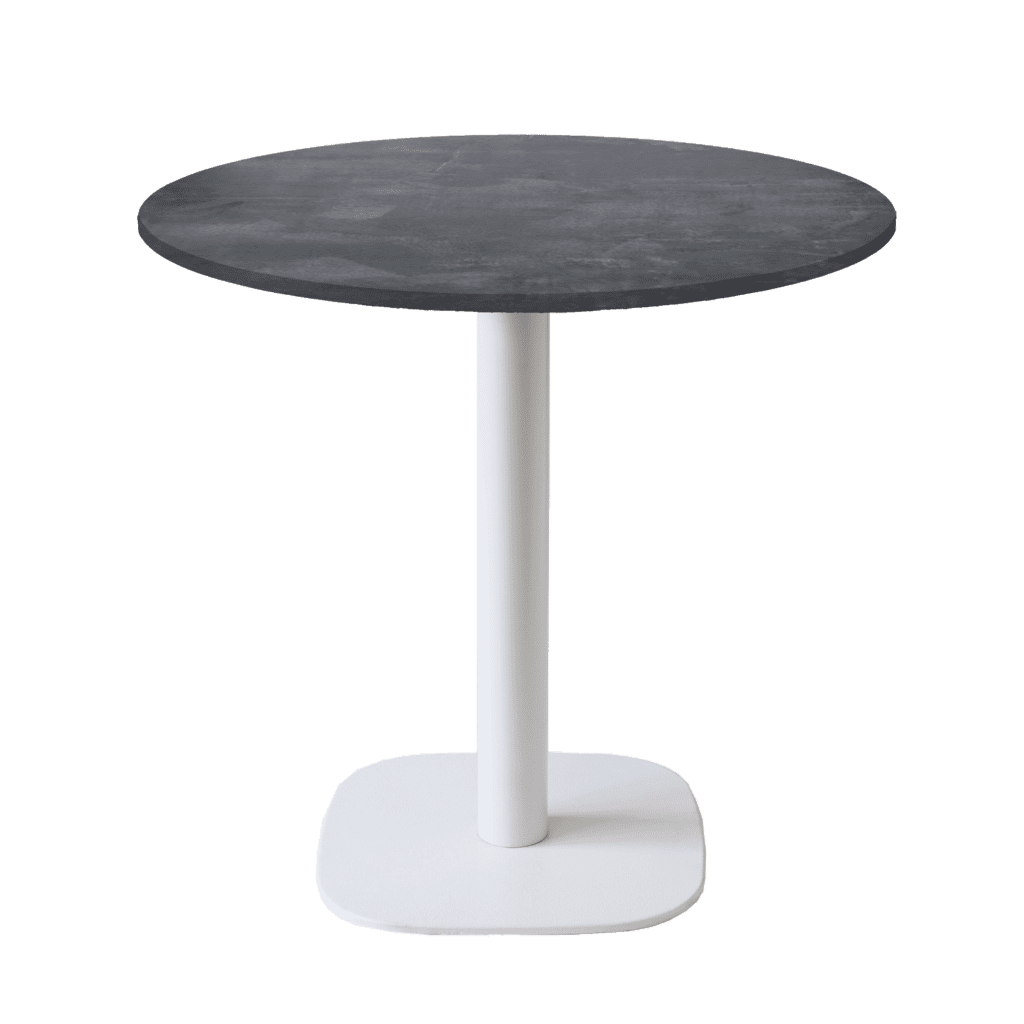 table de restaurant ronde Round pierre ardoise métallisée RestooTab