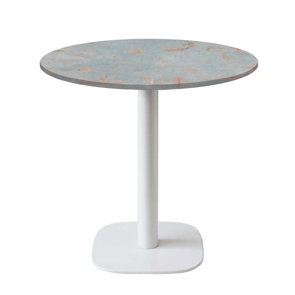 table de restaurant ronde Round oxydé gris rouille RestooTab